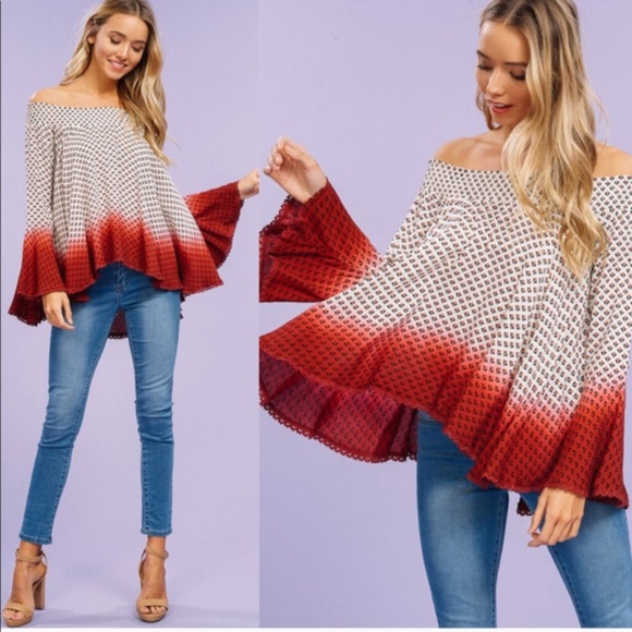 Bellanblue Tops - LINA Off Shoulder Ombre Top